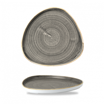 Churchill Stonecast Peppercorn Grey Chefs' Triangle Walled Plates