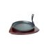 22cm Round Sizzle Platter With Wooden Base 