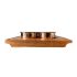 Copper Stainless Steel Condiment Set of 4 Bowls With Square Wooden Base