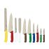 Genware Chefs Knife Set Colour Coded (10 Piece) + Knife Case