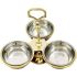 Copper Stainless Steel Condiment Set Of  3 Bowls Relish Server