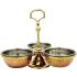 Copper Stainless Steel Condiment Set Of  3 Bowls Relish Server
