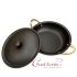 Stainless Steel Black Round Serving Dish With Lid 6.5