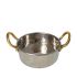 Stainless Steel Hammered Casserole With Brass Handle  - 11.5cm/4.5