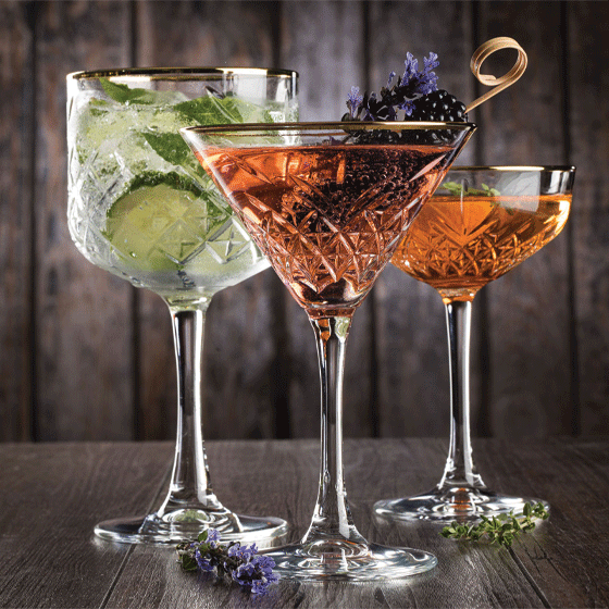 Gin, Cocktail & Martini Glasses